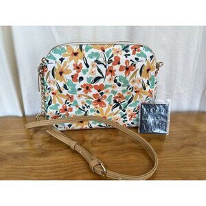 Nanette Lepore Floral Whimsy Crossbody Bag Cottage Core Purse Vegan Summer